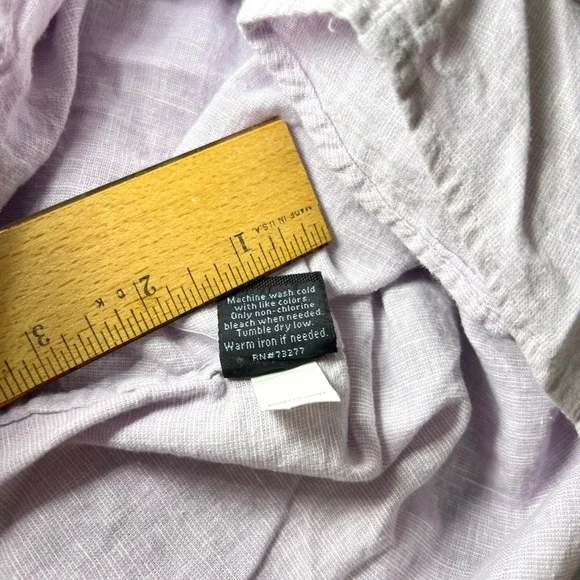 Marc Anthony Lavender Linen Blend Button Down Mens L Slim Fit Long Sleeve Shirt - Picture 8 of 12